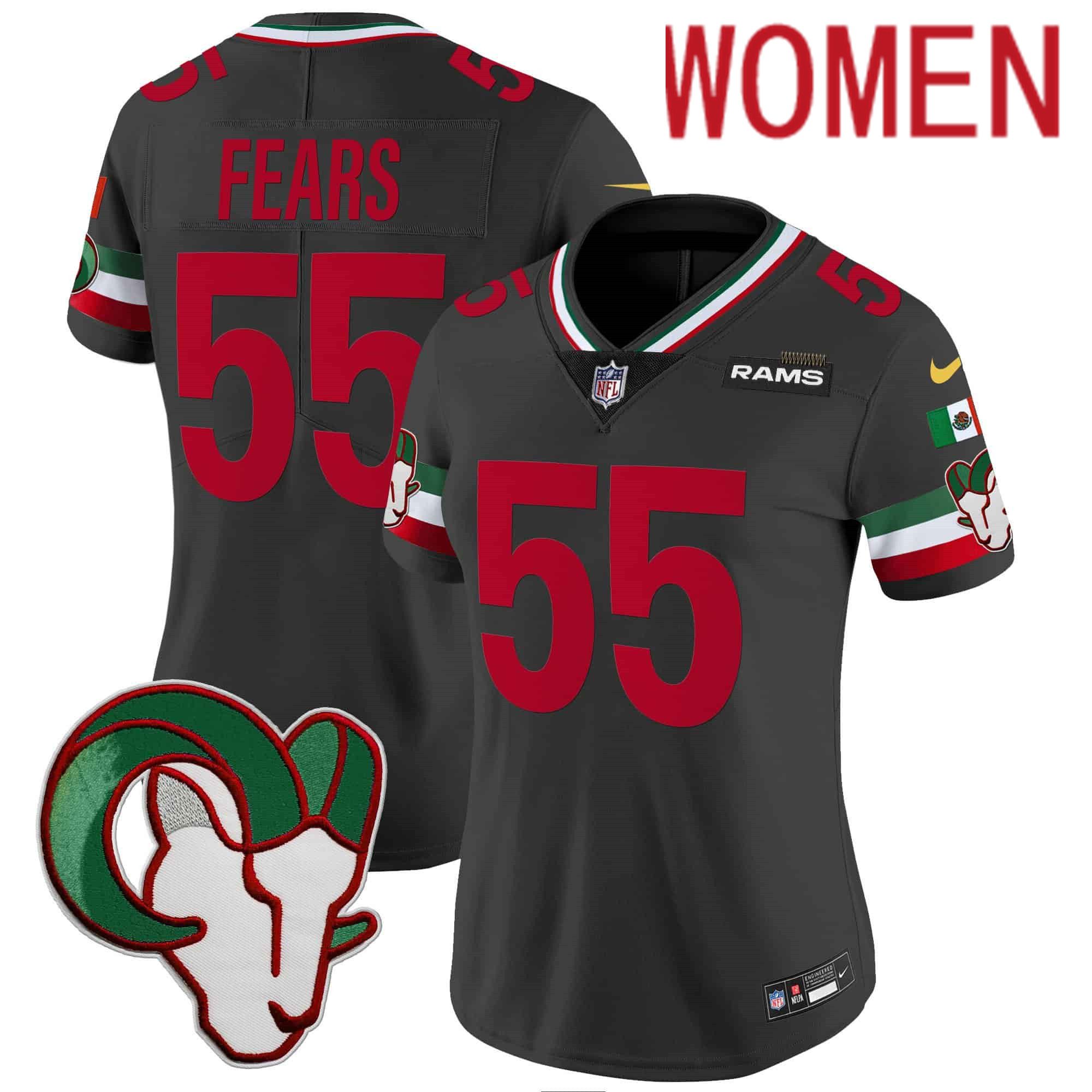 Women Los Angeles Rams #55 Fears Black 2024 Nike Mexico Vapor Limited NFL Jersey